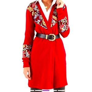 ❤️MILAN KISS ❤️Burgundy Embroidered Floral Cardigan, embroidery sweater, lovely